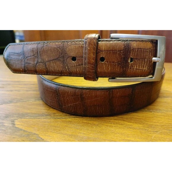 VTG Davis Bros Black Leather Belt Sz 42, 1-1/4 in Wide VGC READ - Picture 2 of 4